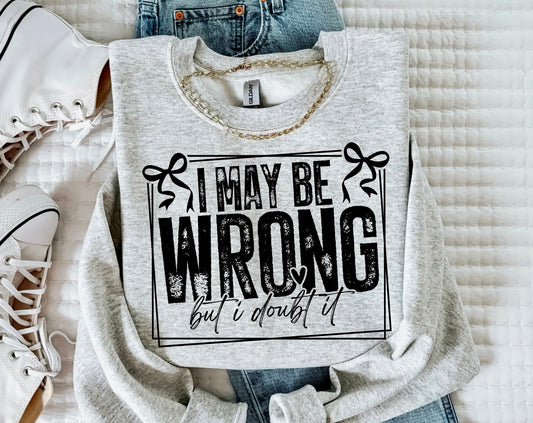 I MAY BE WRONG BUT I DOUBT IT