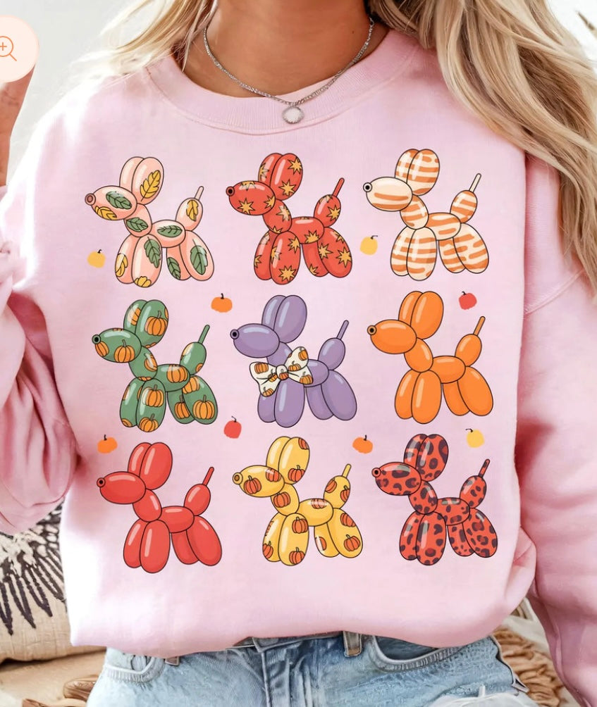*GLITTER* FALL BALLOON DOGS