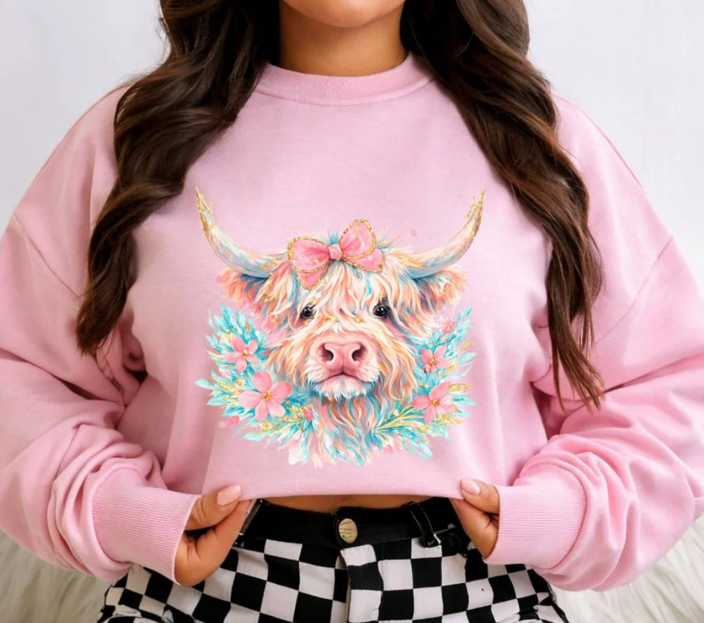 *GLITTER* WATER COLOR COW
