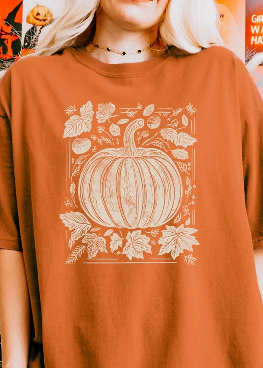 PUMPKIN AND LEAVES