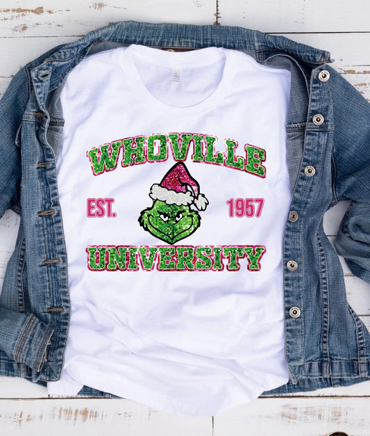 WHOVILLE UNIVERSITY FAUX SEQUIN
