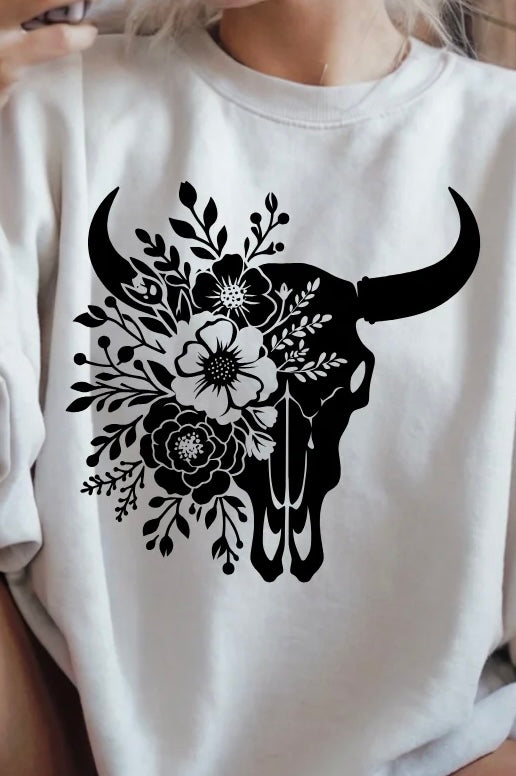 WESTERN FLORAL SKULL