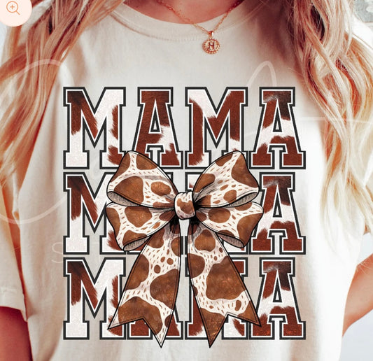 *GLITTER* COW MAMA WITH BOW