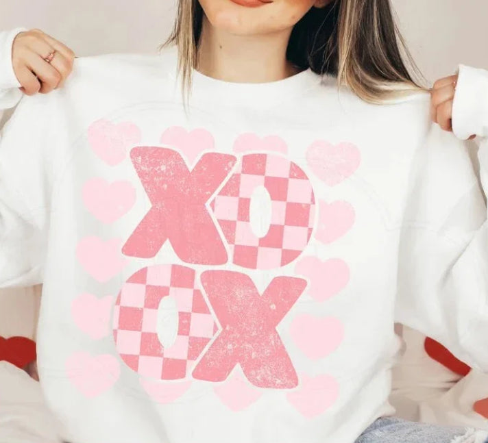 *GLITTER* DISTRESSED XOXO HEARTS