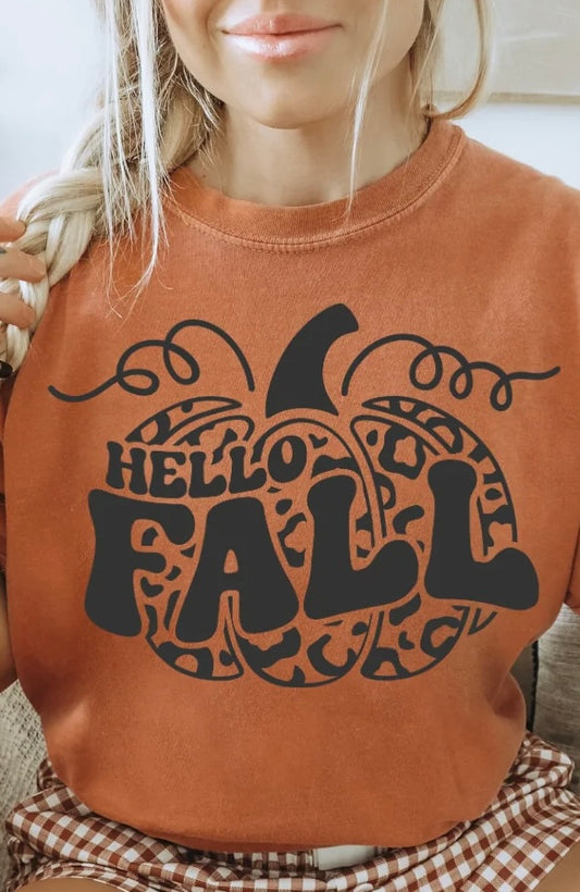 HELLO FALL CHEETAH PUMPKIN