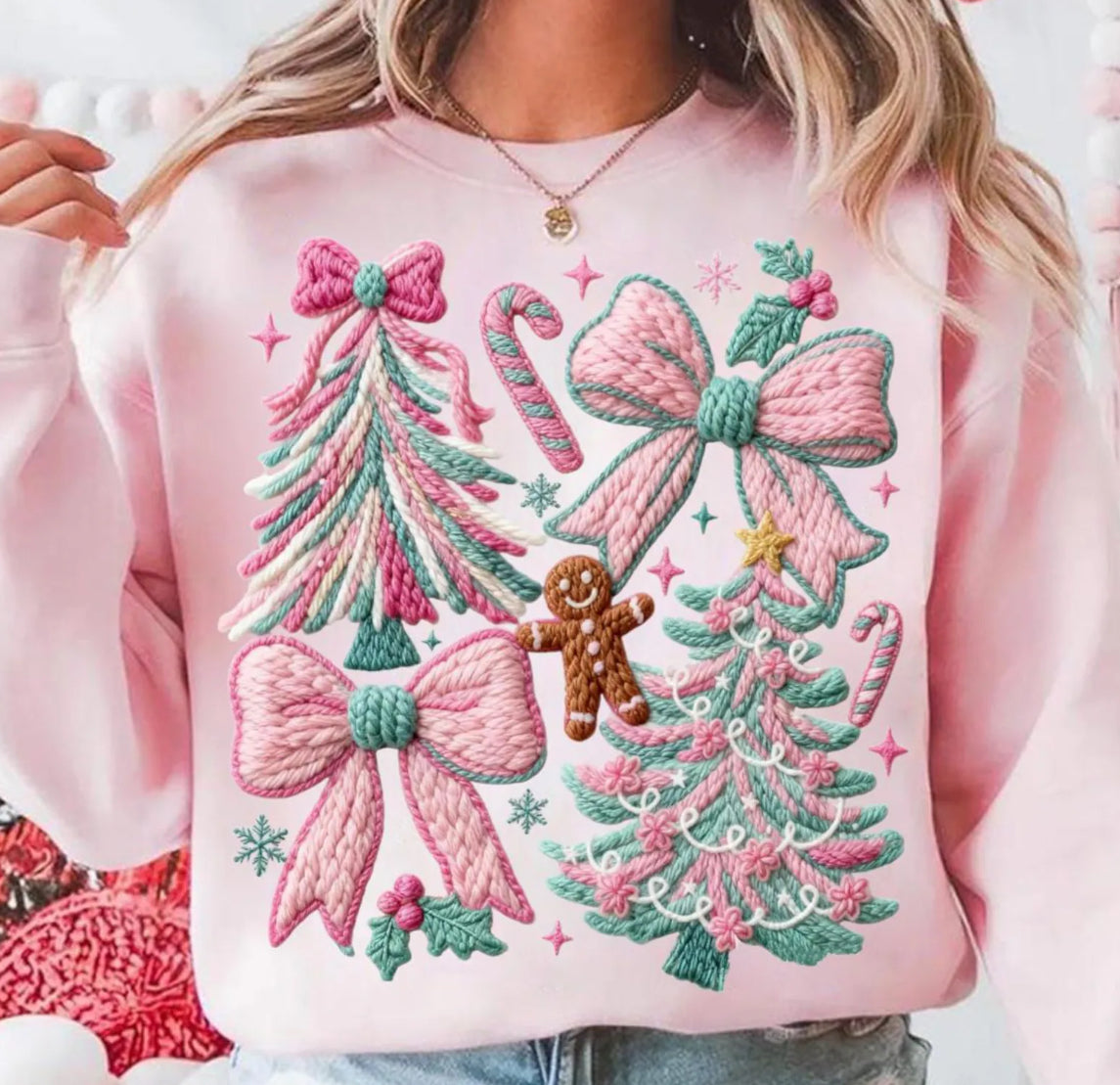 *GLITTER* TREES AND BOWS FAUX YARN