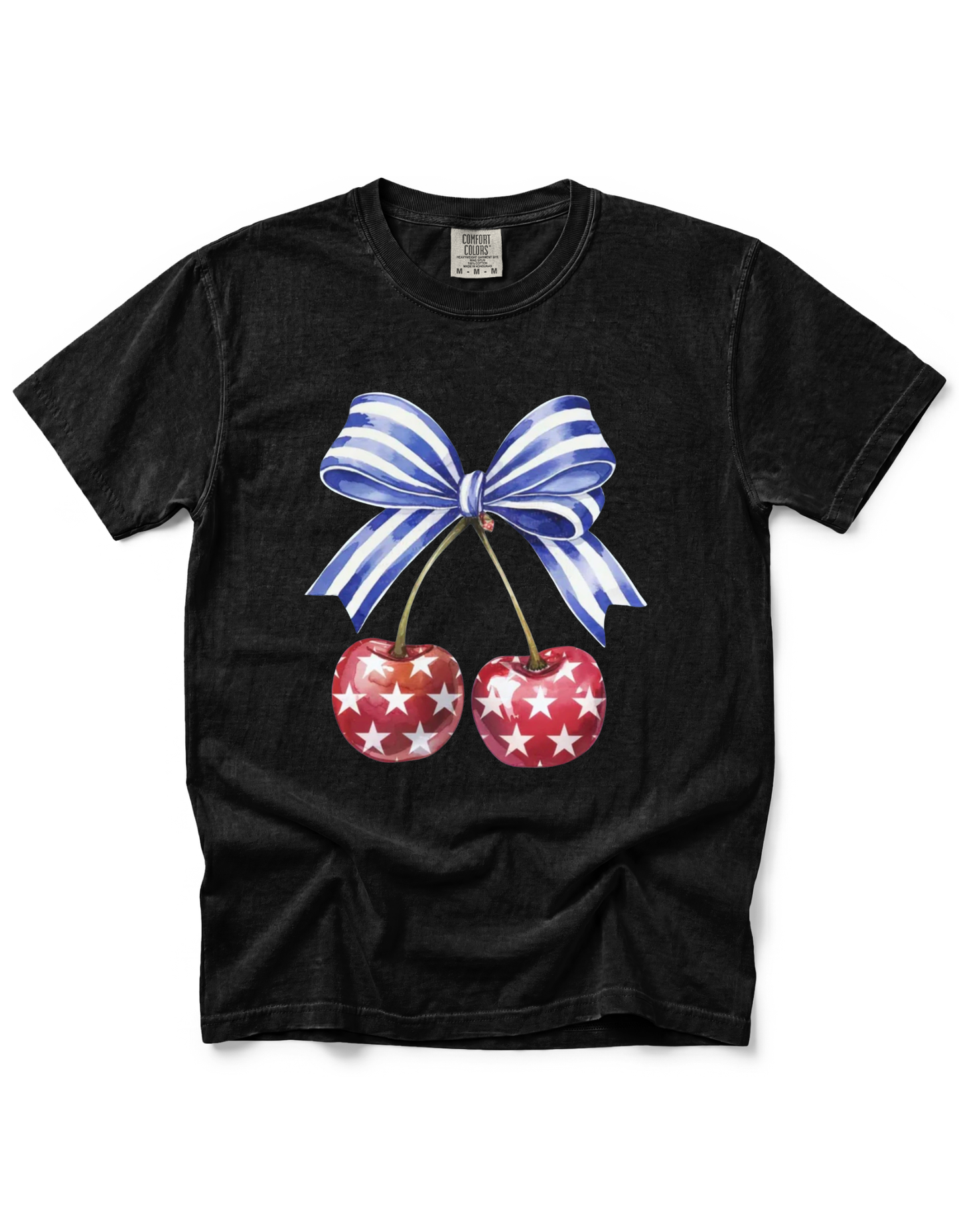 *GLITTER* PATRIOTIC CHERRIES WITH BOW