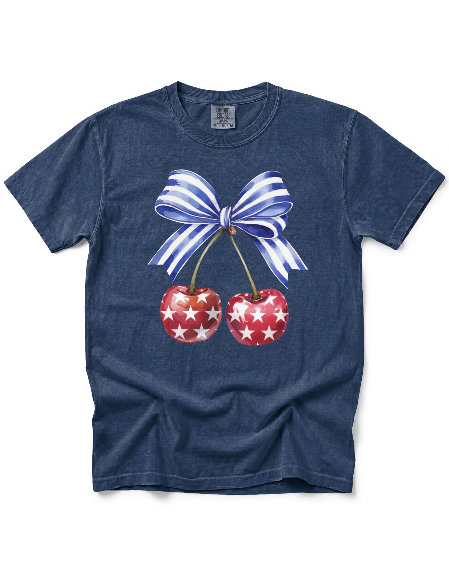 *GLITTER* PATRIOTIC CHERRIES WITH BOW