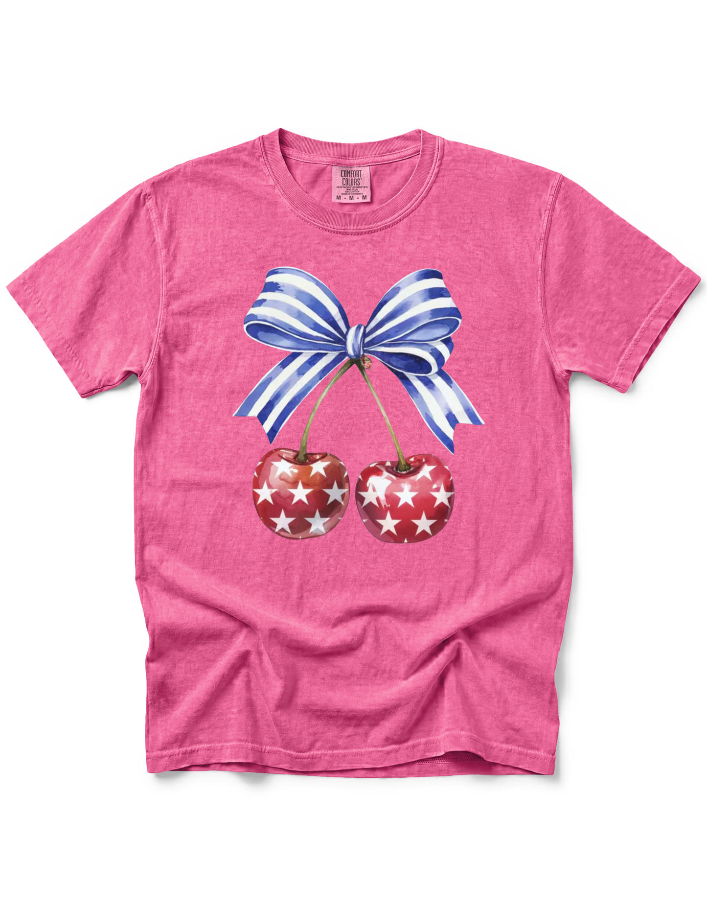 *GLITTER* PATRIOTIC CHERRIES WITH BOW