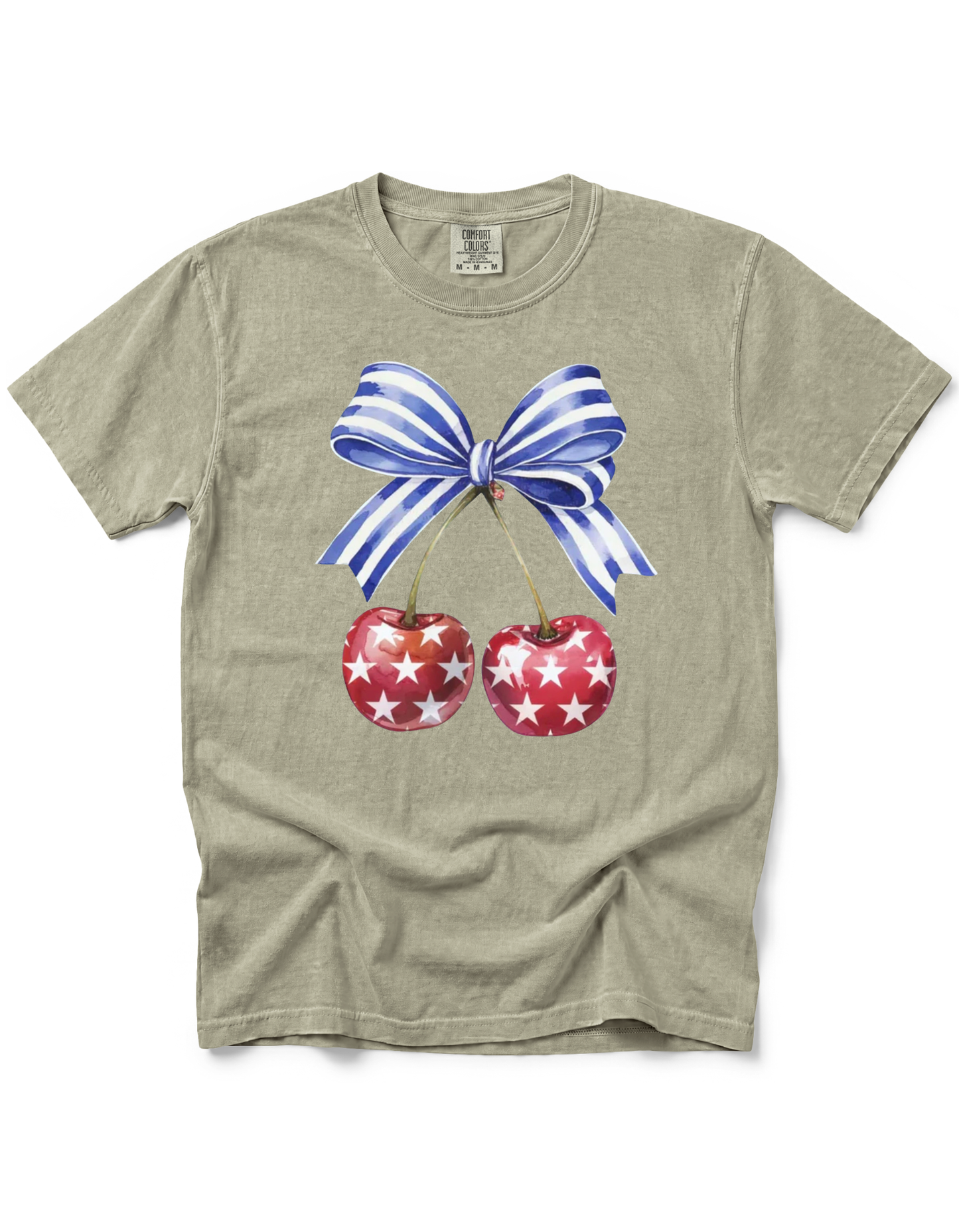 *GLITTER* PATRIOTIC CHERRIES WITH BOW