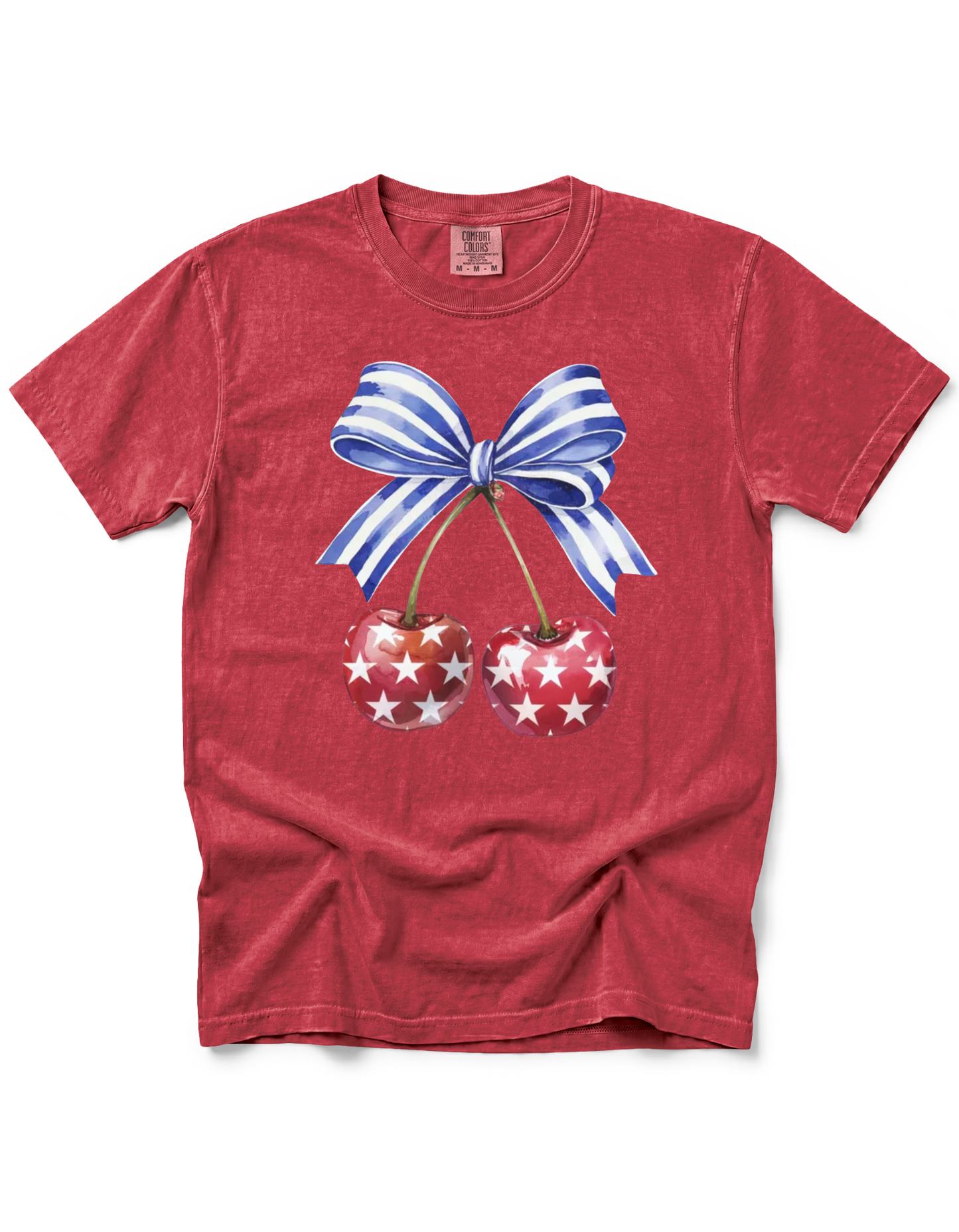 *GLITTER* PATRIOTIC CHERRIES WITH BOW