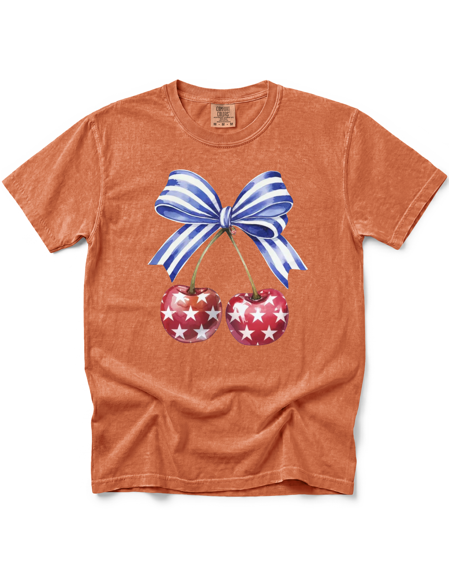 *GLITTER* PATRIOTIC CHERRIES WITH BOW