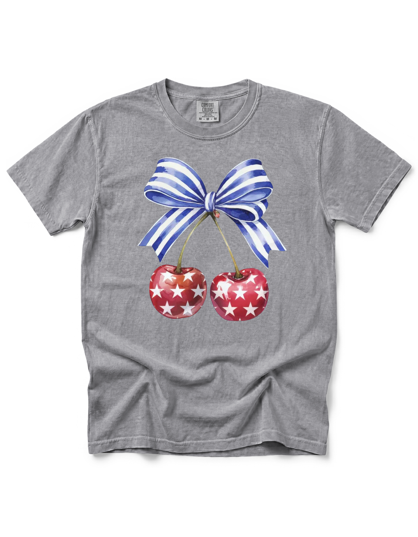 *GLITTER* PATRIOTIC CHERRIES WITH BOW