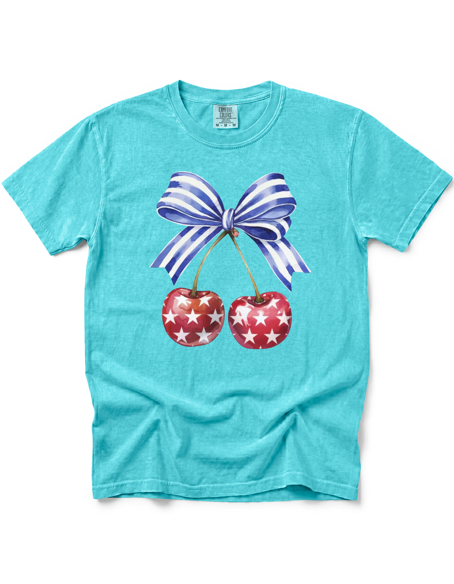 *GLITTER* PATRIOTIC CHERRIES WITH BOW