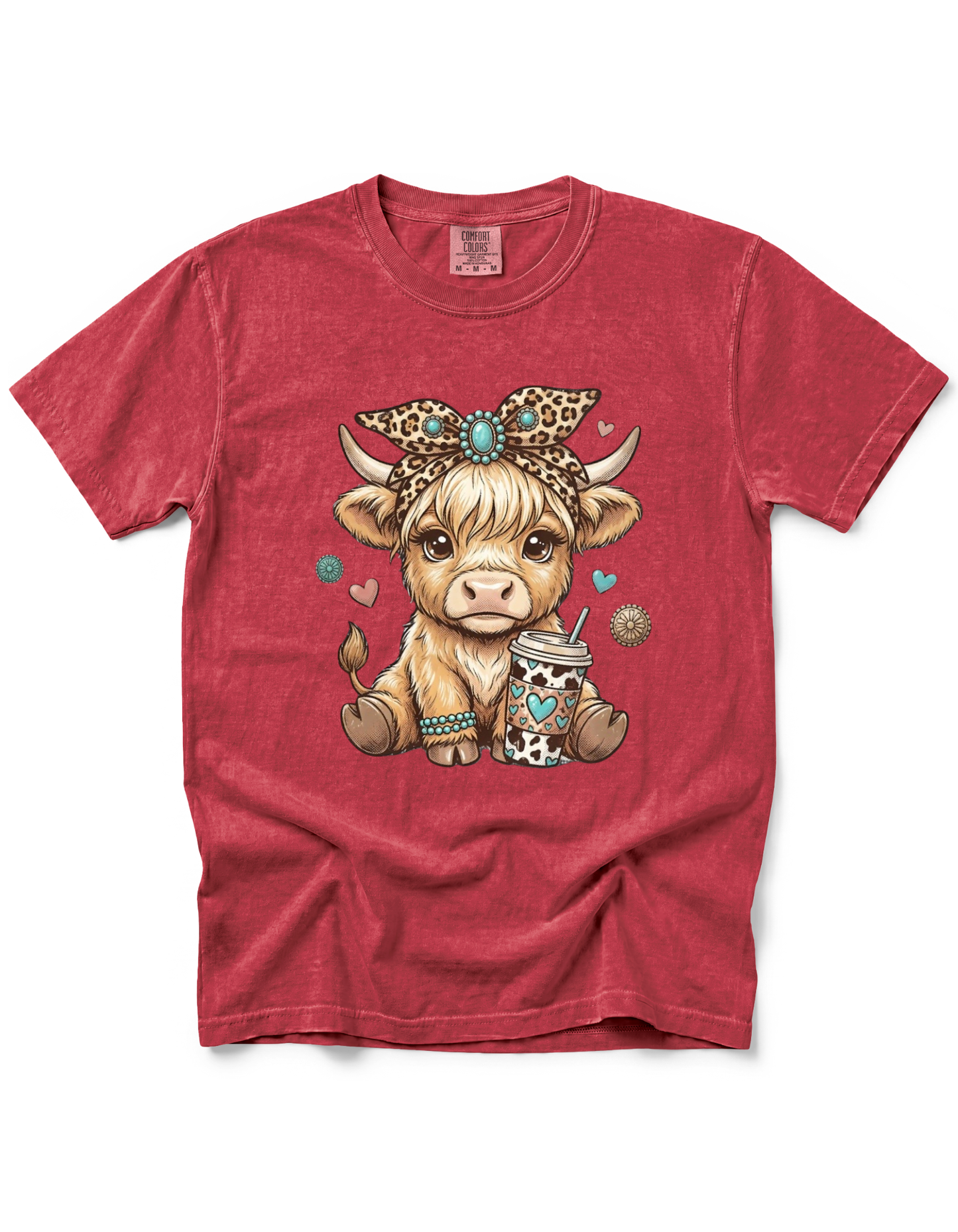 HIGHLAND COW LEOPARD BOW