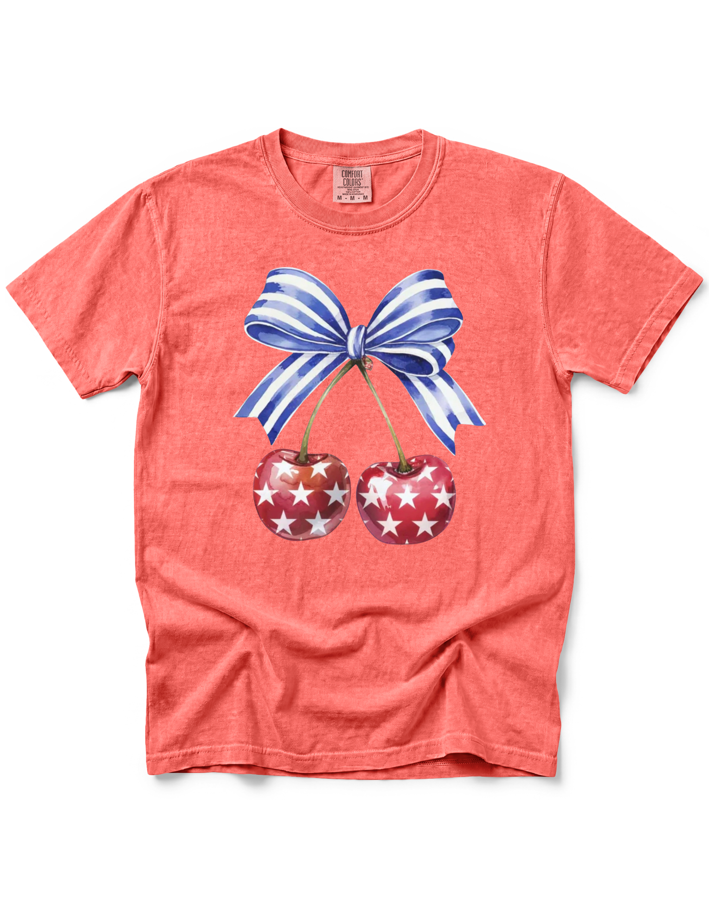 *GLITTER* PATRIOTIC CHERRIES WITH BOW