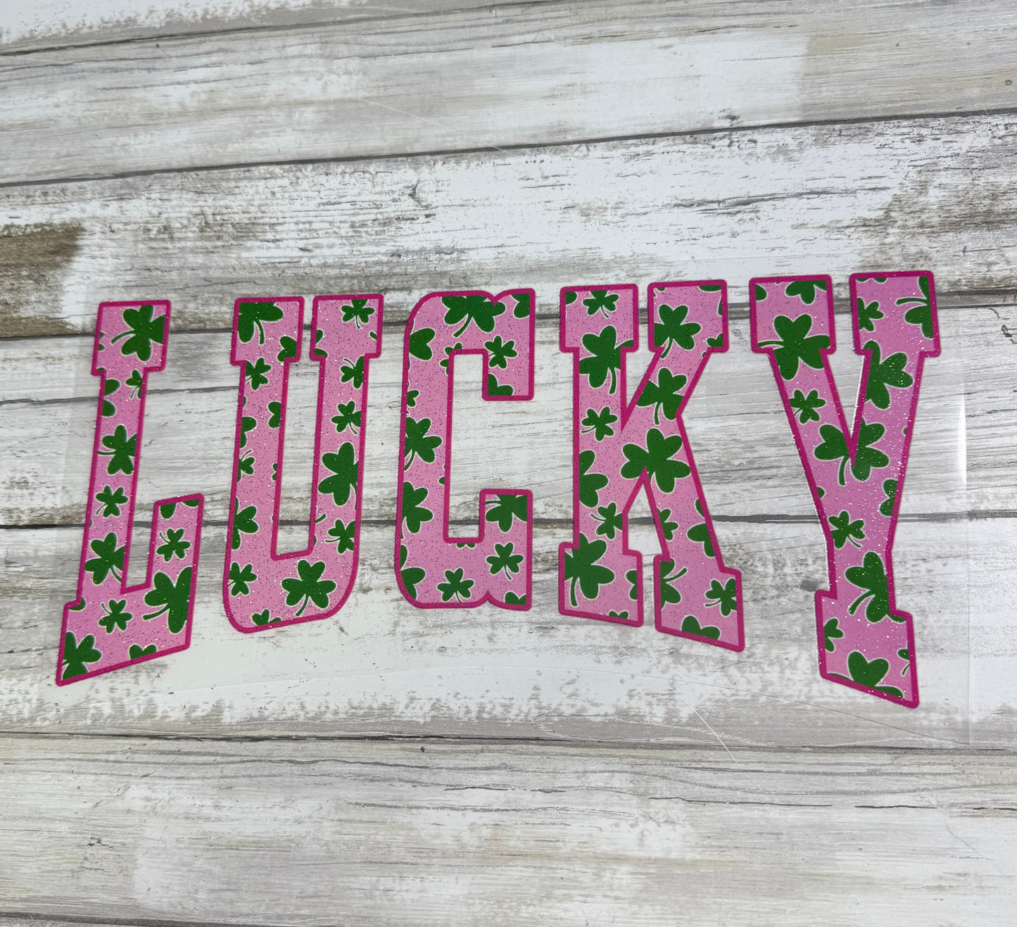 *GLITTER* LUCKY PINK SHAMROCKS