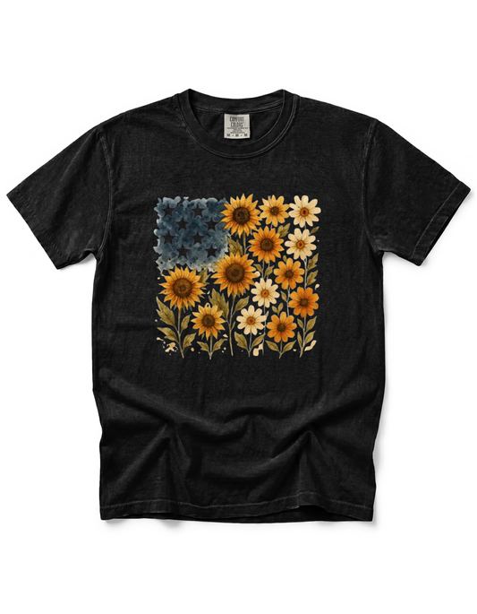 SUNFLOWER AMERICAN FLAG