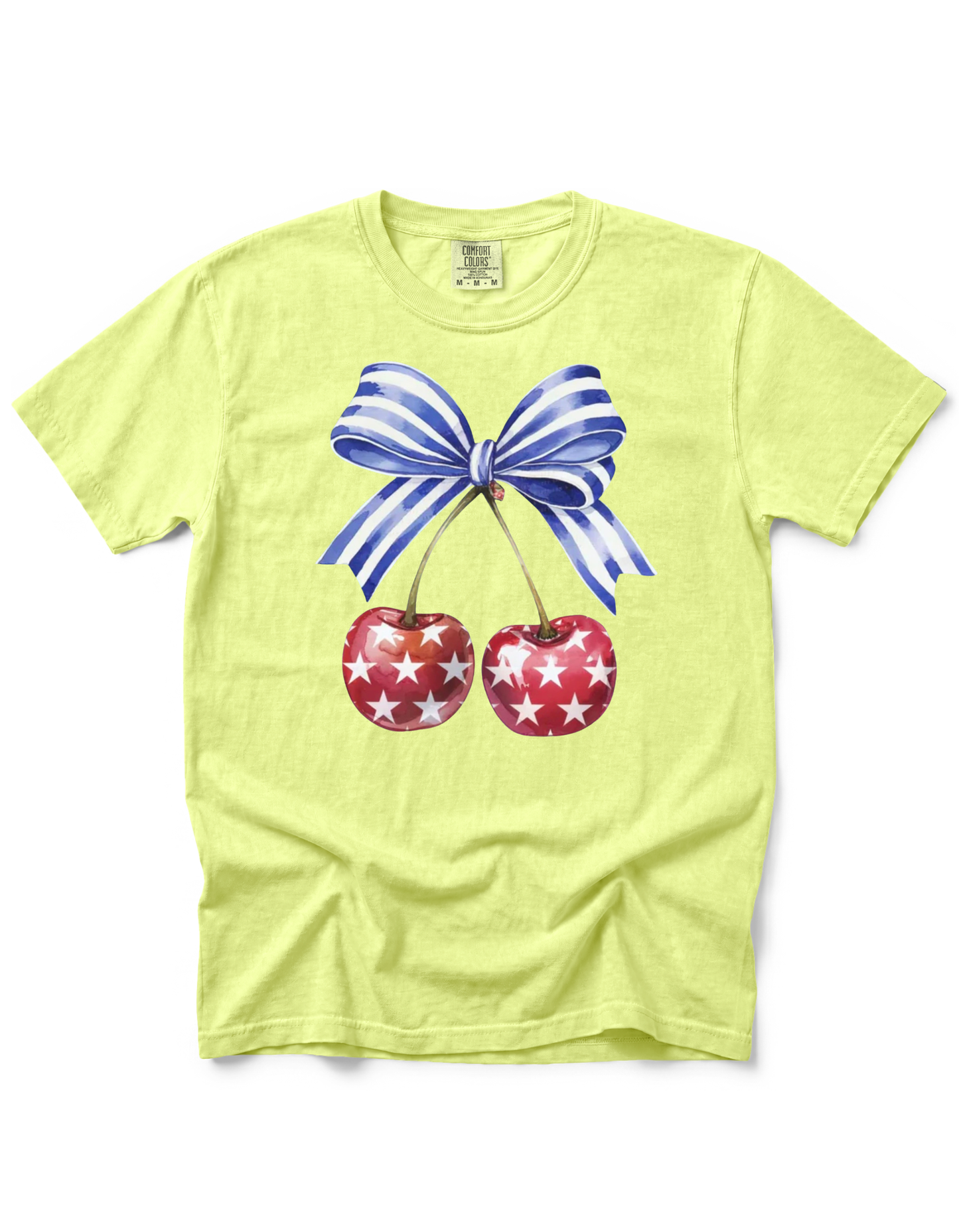 *GLITTER* PATRIOTIC CHERRIES WITH BOW