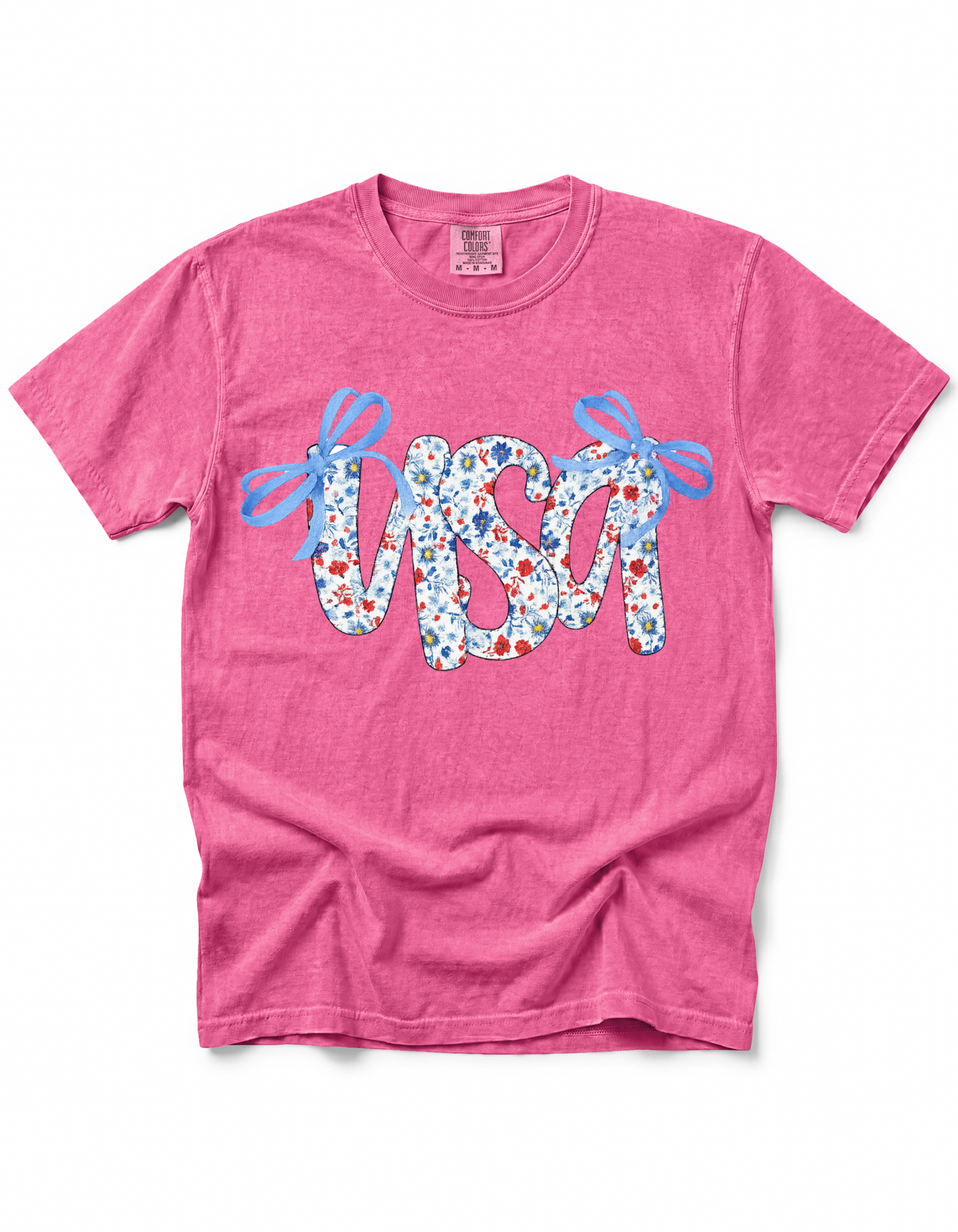 **GLITTER** PATRIOTIC FLORAL COQUETTE USA