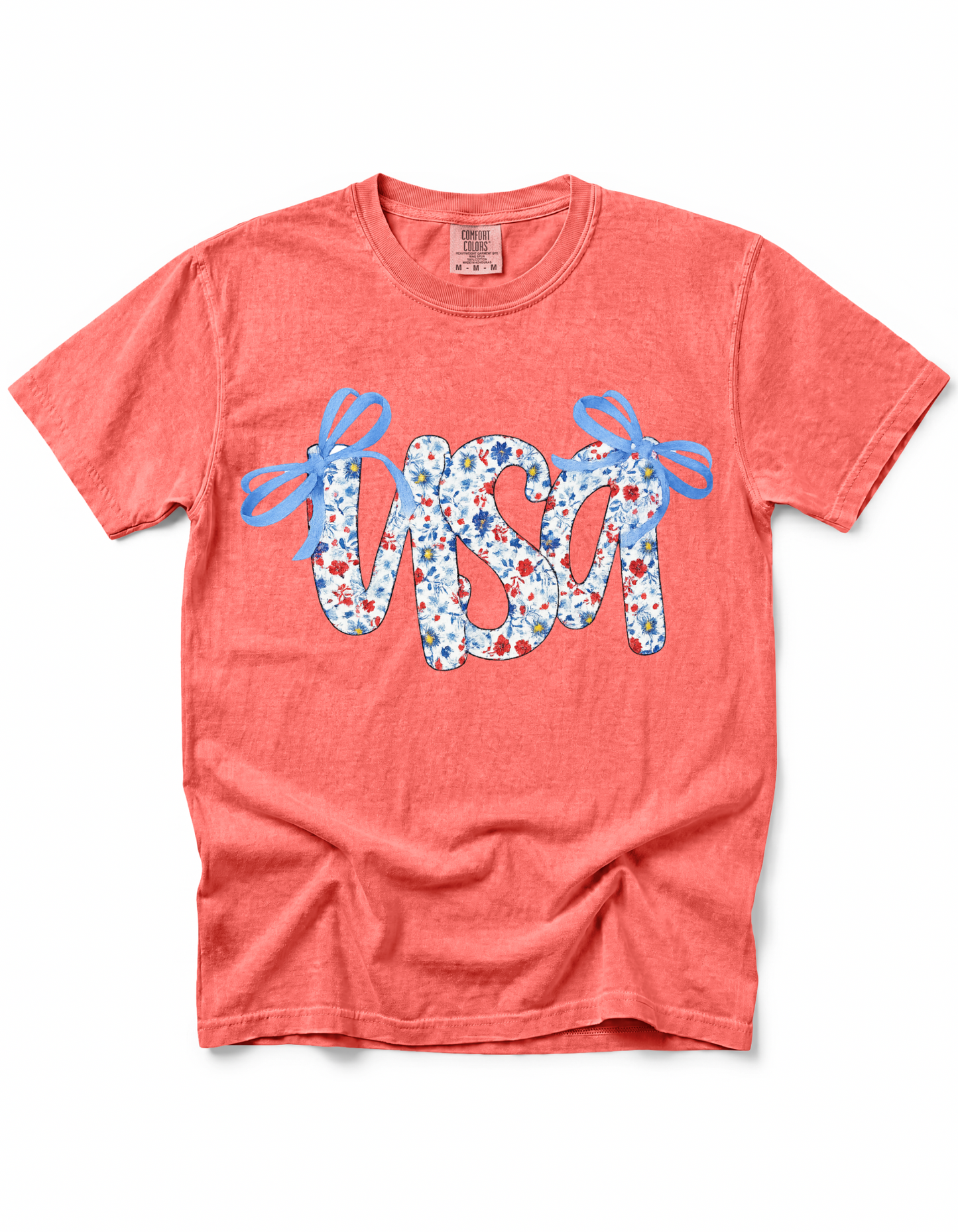 **GLITTER** PATRIOTIC FLORAL COQUETTE USA