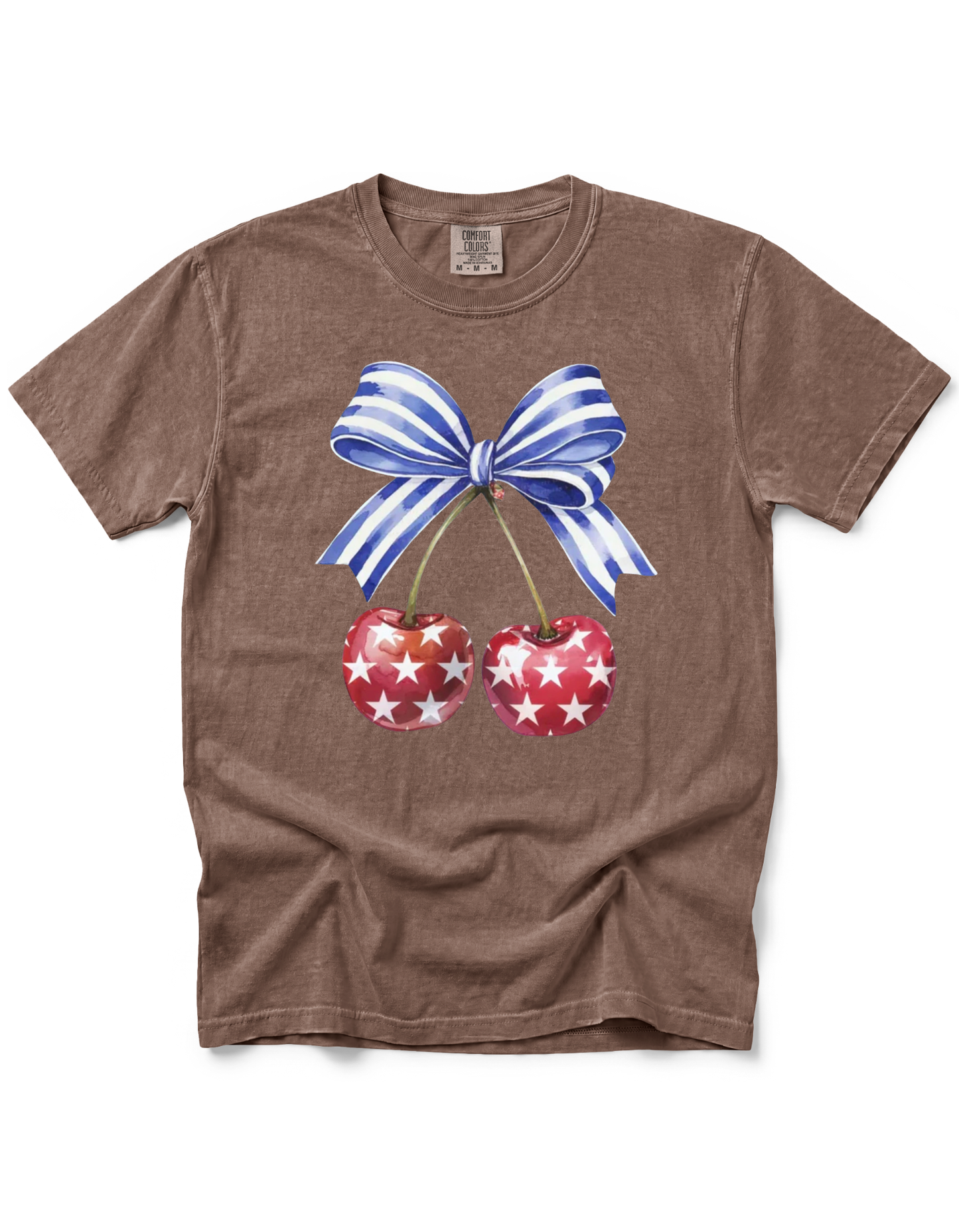 *GLITTER* PATRIOTIC CHERRIES WITH BOW