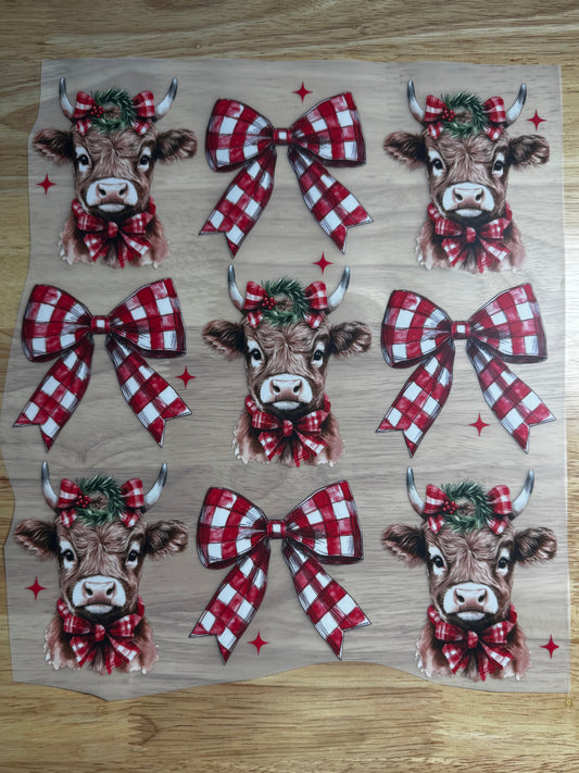 WINTER COW COQUETTE RED AND WHITE