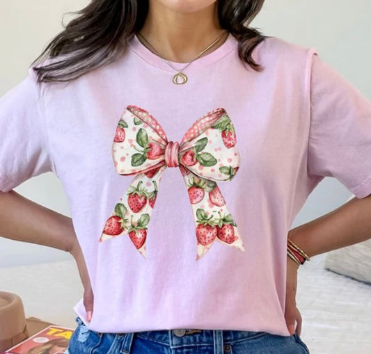 *GLITTER* STRAWBERRY BOW