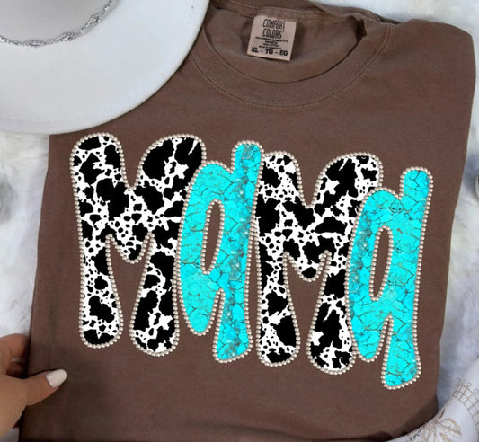 MAMA COWHIDE BLING