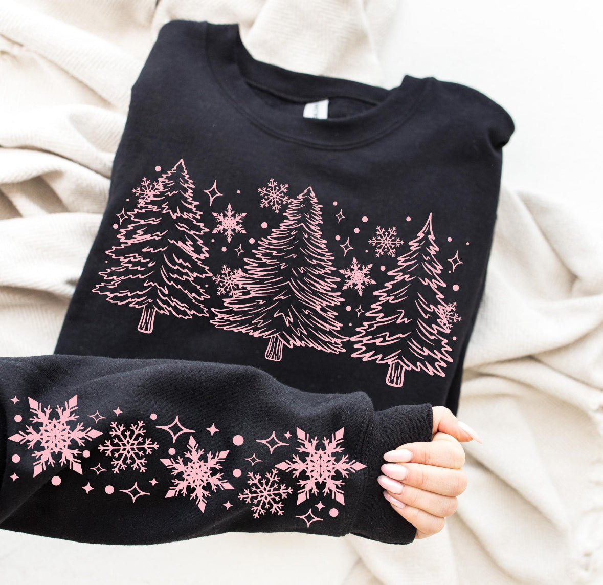PINK CHRISTMAS TREES WITH SLEEVES